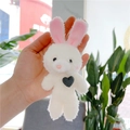 White Rabbit With Simple Chain & Green Heart