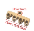 5-hole gold stainless steel connector link for jewelry with 11mm size and 1mm hole macro - 4-strand / Gold
