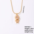 Goldenes Kronen-Junge-Halsketten-Set mit Zirkonia-Steinen und 40+5cm Längenangaben - Strass Figur Stil (N00784-1)