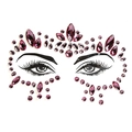 Purple crystal face jewels with teardrop and round gems for music festival party makeup - HF-057 Purple