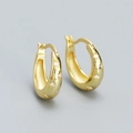 Eleganti orecchini a cerchio a U in argento S925 dorato con brillanti zirconi a stella - Argento 925 / Oro