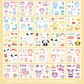 Detailed grid view of 25 cute cartoon animal stickers featuring dogs and rabbits - 3# White Puppy - Yellow