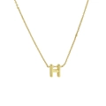 Classic 18k gold chain necklace with a minimalist 3D capital letter H pendant - Letter H