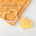 Bear holding gift fondant cookie cutter set for Christmas baking decoration - 8.3x7.5cm