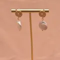 Baroque pearl wire wrapped drop earrings in gold finish and 925 silver studs - Lollipop Baroque Earrings