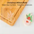 Christmas glove fondant cookie mold with heart pattern for festive baking decoration - Christmas Glove Stamp (QA0348)