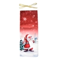 Christmas Santa Claus wine bottle bag with festive illustration and gold ribbon bow - Santa Claus (G-JT113)