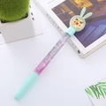 Mint green liquid quicksand gel pen with cute bunny ears and sparkling glitter - Rabbit Green