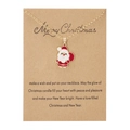 Collana dorata con ciondolo Babbo Natale su un biglietto d'auguri in carta kraft marrone - Babbo Natale B
