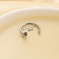 Silver horseshoe circular barbell with 8mm inner diameter for DIY body jewelry piercings - 8mm Single Head External Thread Horseshoe Ring