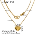 Collana a doppio strato in oro 18 carati con ciondolo a cuore e misure anelli - Stile a Doppio Strato Cuore Stereo (NB-N1197) / Oro 18K