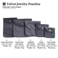 Pink velvet jewelry pouches with double snap buttons available in five various sizes - Snap Velvet Jewelry Pouch / 8*8cm / Gray