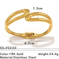 Minimalistisches 18K vergoldetes Edelstahl-Armband mit glänzendem metallischem Finish - SS-YS220/Breite Federstruktur