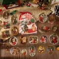 Pegatinas retro de Papá Noel para álbumes de recortes y decoración de regalos navideños - Imágenes alegres