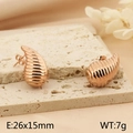 Pendientes de gota en oro rosa texturizado con tamaño 26x15mm y un peso de 7g - 26x15mm / Oro rosa