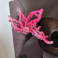 Molla per capelli rosa ondulata con strass e decorazione a sfera trasparente chic - Rosa