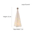 Ceramic Christmas tree pyramid lamp with star cutouts and golden star topper, size 23cm - 23cm x 7cm / Large Pyramid