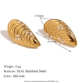Vintage 18K gold plated stainless steel mussel earrings with white pearls - Pearl Shell Mussel Stud Earrings - Gold