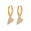 Exquisite 18K gold plated heart earrings with micro-set cubic zirconia on white background - White Zircon Heart