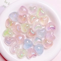 Perline luminose a forma di cuore con riflessi UV stellati e sfumature macaron per hobby creativi - 1 Pezzo / colori misti casuali