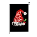 Christmas garden flag with red Santa hat and Joy Love Peace Believe watercolor text - 30*45cm / Love Peace Santa Hat (HYQ030-7)