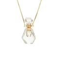 Perfume bottle shaped crystal pendant necklace with golden box chain for women - White Crystal