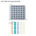 Molde silicona 133x142x14mm para 42 mini bombones o caramelos en forma de pez - Molde de Mini Taiyaki de 42 Cavidades