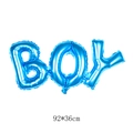 Blue shiny foil balloon spelling BOY for birthday party decoration 92x36cm size - Large Joint BOY / Blue