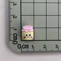 Miniature resin jar accessory with cute cartoon eyes and pink lid for DIY jewelry - 10*Honey Pot Mini