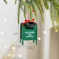 Décoration de boîte aux lettres de Noël verte en métal avec texte Letters to Santa - Vert