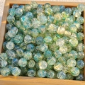 Blue and gold cracked glass beads with ice flower texture for DIY jewelry making - M70# Cyan Green [8MM Water Dyed]