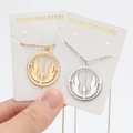 Stainless steel Jedi Order symbol pendant necklace set in gold and silver finish - Jedi Order Symbol