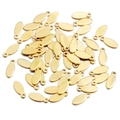DIY jewelry parts golden oval metal charms with small holes for necklaces - Gold Color Tag 4x10mm