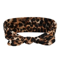 Elastic bohemian yoga headband featuring a stylish leopard print and decorative bow knot - Coffee Leopard