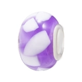 DIY purple resin bead with white accents and large hole for jewelry making - Purple and White Spotted Style (025)