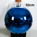 Extra große 50 cm blaue glänzende Weihnachtsugel mit Spiegelglanz für die Dekoration - 1 Stück/Packung (50cm) / Glänzendes Blau