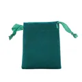 Detail showing high-quality dark green velvet jewelry pouch with soft drawstring closure - Light Green