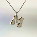 Chic silver balloon letter M pendant necklace with a sleek polished finish and box chain - Letter M / Silver