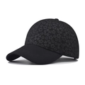 Schwarze Spitzen-Baseballkappe mit floralem Muster und elegantem, schlichtem Schirm - Spitze Blumen Schwarz