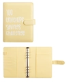Yellow PU leather 100 envelope savings challenge binder with 6-ring metal clips - A5 Yellow Shell Only