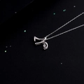 Elegant 925 silver necklace featuring a Capricorn symbol pendant with a sparkling zircon - Style N Alphabet (NS869)