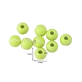 Macro detail of 11mm tennis ball acrylic beads with 4mm hole for DIY jewelry making - Light Green Tennis