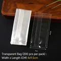 Clear glossy food-grade snack bags, 4x9.5cm serrated plastic bags for candy, 200pcs pack - 4x9.5cm