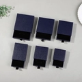 Navy blue drawer jewelry boxes in six sizes with black ribbon pulls and velvet lining - Dark Blue Linen