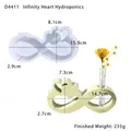 Detailed size parameters of infinity heart silicone mold for hydroponic vase making - Infinity Heart Hydroponic Vase Mold Set