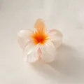 Large gradient orange Plumeria hair claw clip for elegant bun and ponytail styling - Candy Orange [8cm Large]