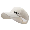 Casquette beige pour queue de cheval haute avec broderie MDIY noire et sangle réglable - Réglable / Beige Clair