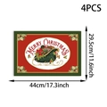 Détail montrant les dimensions du lot de 4 sets de table de Noël avec motif de traîneau - 4 pièces