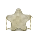 Star-shaped PVC jelly crossbody bag with shiny gold sequins and a metal chain strap - Glitter Gold