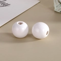DIY jewelry making supplies 16mm white painted round wooden beads with center holes - Pure White